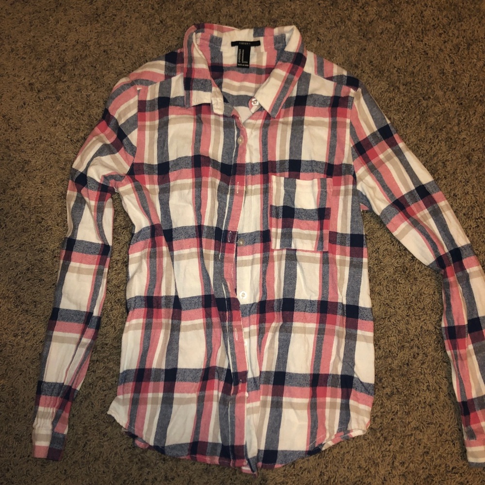 Cutest Fall flannel button down long sleeve shirt